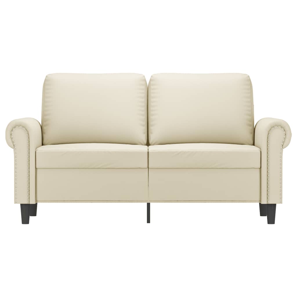 2-Seater Sofa Cream 120 cm Faux Leather
